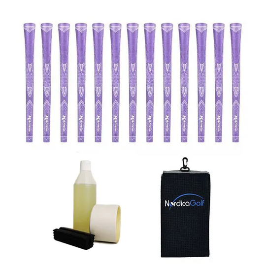 Karma Sparkle Undersize Purple 0.560" Greppkit - 13 grepp, klämma, vätska, tejp, handduk