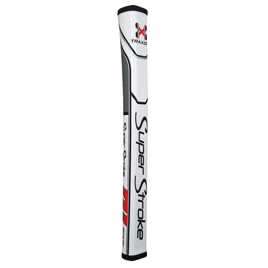 SuperStroke Traxion Pistol GT 1.0 Putter - Non-tapered 0.580" White/Grey/Red - Golf Grips