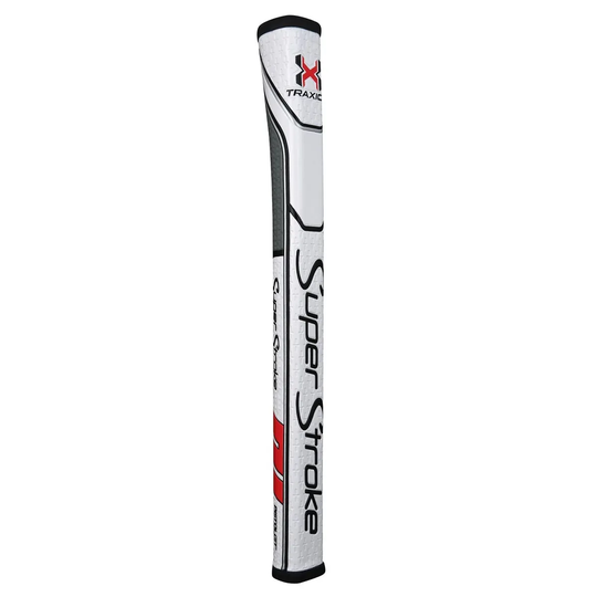 SuperStroke Traxion Pistol GT Tour Putter - Non-tapered 0.580" White/Grey/Red - Golf Grips
