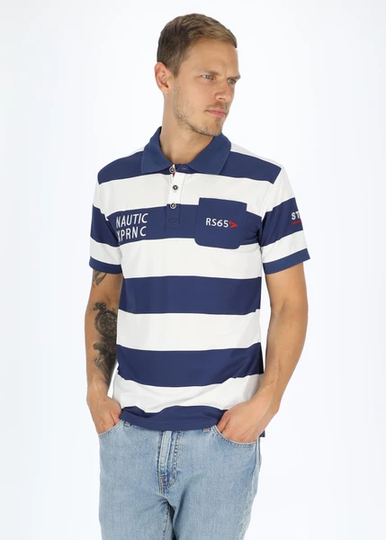 Kattegatt Piké, Pacific Blue/White, S, Golfpikéer