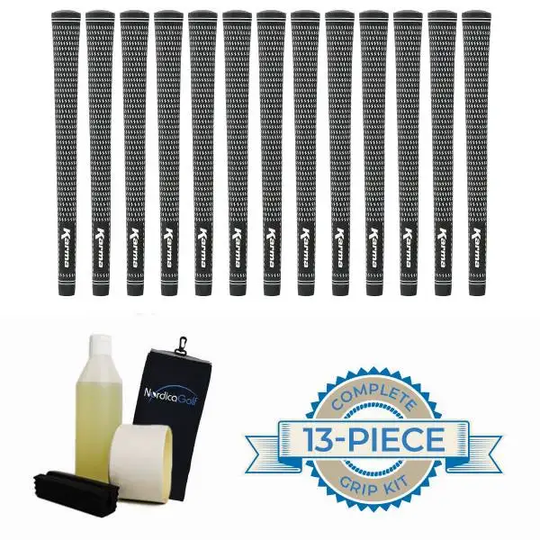 Karma Black/White Velvet Junior 0.540" Greppkit - 13 grepp, klämma, vätska, tejp, handduk