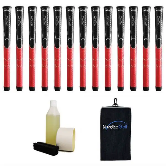 Winn DriTac Black/Red Greppkit - 13 grepp, klämma, vätska, tejp, handduk
