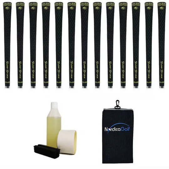 SuperStroke S-Tech Black Greppkit - 13 grepp, klämma, vätska, tejp, handduk