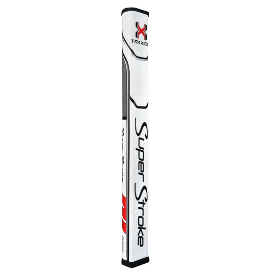SuperStroke Traxion Flatso 1.0 Putter - Non-tapered 0.580" White/Grey/Red - Golf Grips