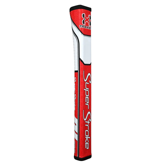 SuperStroke Traxion Pistol GT 2.0 Putter - Non-tapered 0.580" Red/White - Midsize Golf Grips