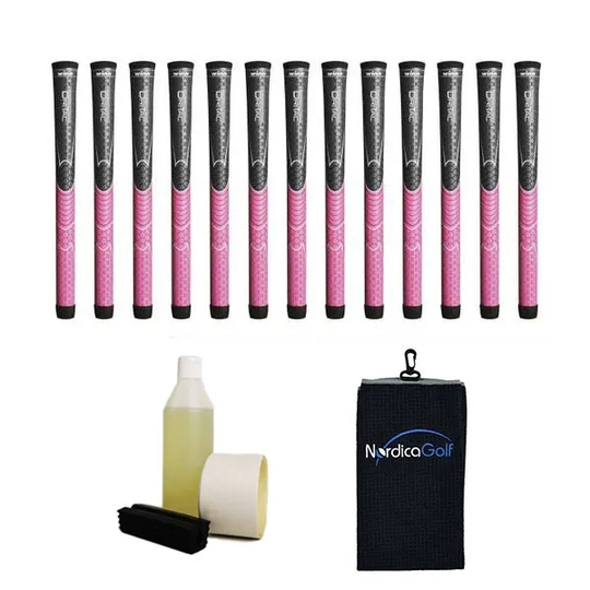 Winn DriTac Undersize Grey/Pink 0.590" Greppkit - 13 grepp, klämma, vätska, tejp, handduk