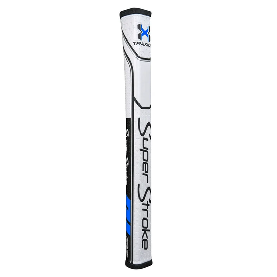 SuperStroke Traxion Pistol GT 1.0 Putter - Non-tapered 0.580" Black/White/Blue - Golf Grips