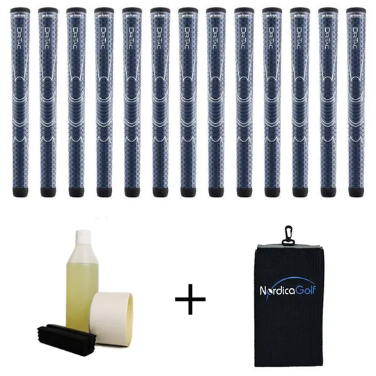 Winn DriTac Jumbo Navy Blue Greppkit - 13 grepp, klämma, vätska, tejp, handduk